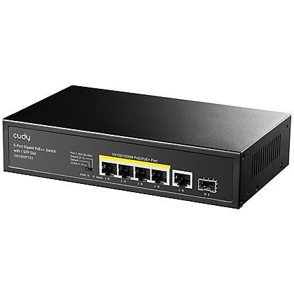 Суич Cudy GS1005PTS1, 5 портов, 10/100/1000, PoE+ Switch 120W, 1 SFP Slot