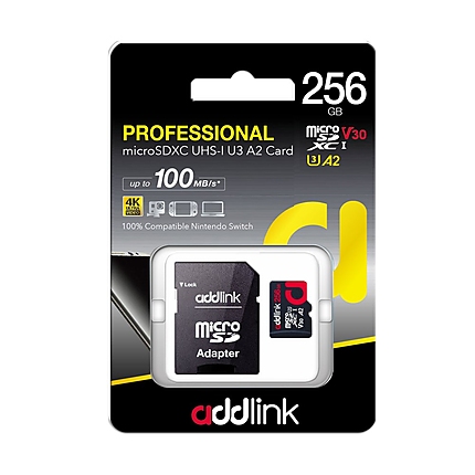 Addlink карта памет microSDXC 256GB Professional Class 10+ UHS-1 V30 U3 Adapter - ad256GBMSXU32A