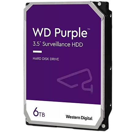 HDD Video Surveillance WD Purple 6TB CMR, 3.5'', 256MB, SATA 6Gbps, TBW: 180