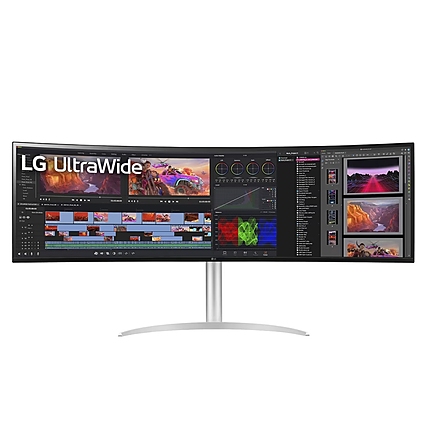 LG 49WQ95C-W, 49" 32:9 Curved UltraWide Dual QHD 5K 5120x1440 NANO IPS Panel, 144 Hz, USB Type-C, 5ms, 400 cd/m2, 1000:1, HDR400, HDR10, DCI-P3 98%, FreeSync, PIP, 2 PBP, HDMI, DisplayPort, Speacer 2ch 10W, Tilt, Height, Swivel, Titan