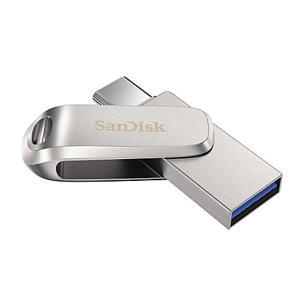 USB памет SanDisk Ultra Dual Drive Luxe, 256GB, USB 3.1 Gen 1, USB-C, Сребрист