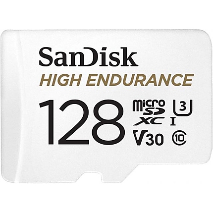 Карта памет SANDISK High Endurance, SD Адаптер, micro SDXC UHD, V30, 128GB, Class 10