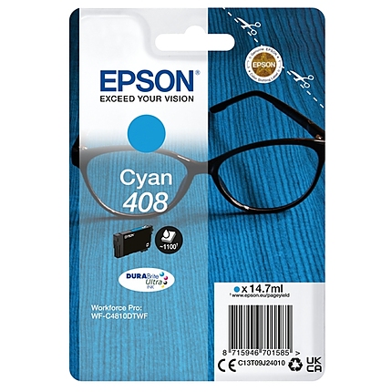 Epson 408 Spectacles DURABrite Ultra Single Cyan Ink