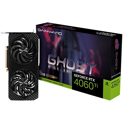 GAINWARD GeForce RTX 4060Ti Ghost 8GB GDDR6, 128 bits, 1x HDMI 2.1, 3x DP 1.4a, two fan, 1x 8-pin Power connector, recommended PSU 650W,  NE6406T019P1-1060B.