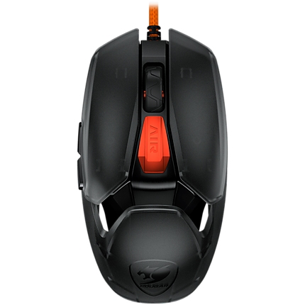 COUGAR AirBlader Tournament (Black) Gaming Mouse, PixArt PAW3399 Optical Gaming Sensor, 20000DPI, 2000Hz Poling Rate, 80M Clicks Gaming Switches, 6 Programmable Buttons, 62G Extreme Lightweight Design, Ultraflex Cable, Grip Tape, PTFE Skates, BOUNCE-ON Sy