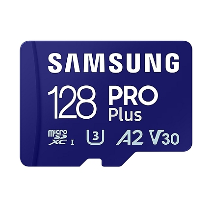 Samsung 128GB micro SD Card PRO Plus with Adapter, UHS-I, Read 180MB/s - Write 130MB/s