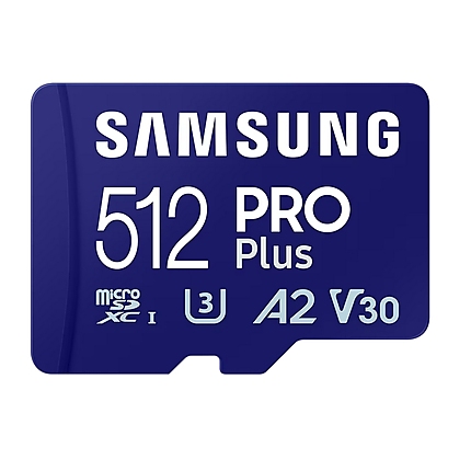 Samsung 512GB micro SD Card PRO Plus with Adapter, UHS-I, Read 180MB/s - Write 130MB/s