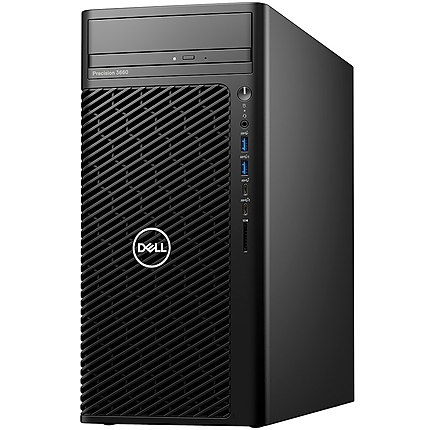 Dell Precision 3660 Tower, Intel Core i7-12700 (25MB Cache, 12C (8P+4E), 2.1GHz to 4.9GHz), 16GB (2x8) 4400MHz DDR5, 512GB  SSD, DVD+/-RW, Nvidia T1000 4GB, Mouse+ BG KBD, Win 11 Pro, 3Y ProSupport and onsite