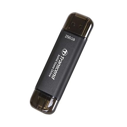 Transcend 256GB, External SSD, ESD310C, USB 10Gbps, Type C/A, Black