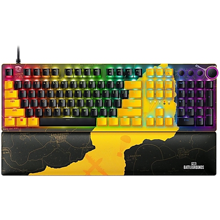 Razer Huntsman V2 - PUBG Optical Gaming Keyboard (Linear Red Switch), US Layout, Doubleshot PBT Keycaps, Sound Dampening Foam, Razer Chroma RGB, Up to 8000Hz polling rate, Aluminum matte top plate