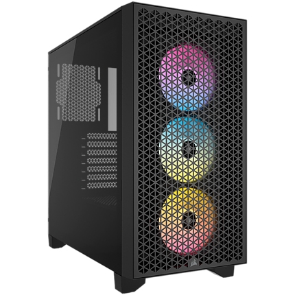 Corsair 3000D RGB Tempered Glass Mid-Tower, Black, EAN: 0840006610854