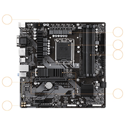 Дънна платка GIGABYTE B760M H, socket 1700, mATX, 2xDDR4