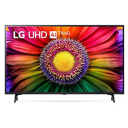 LG 43UR80003LJ, 43" 4K UltraHD TV 4K (3840 x 2160), DVB-T2/C/S2, webOS 23 Smart TV, ThinQ AI, a5 AI Processor 4K Gen6, WiFi, HDR10 pro, HLG, ALLM/HGiG, 4K Upscaling, AI Sound, Voice Control, AirPlay, Quick Card, HDMI eARC, CI, LAN, USB, Bluetooth, 2 Pol