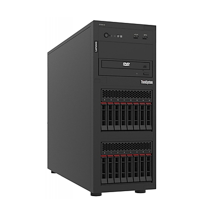 Lenovo ThinkSystem ST250 V2, Xeon E-2378 (8C 2.6GHz 16MB Cache/65W), 1x32GB, O/B, 2.5" HS (8), 5350-8i, HS 750W Titanium, XCC Enterprise, No DVD