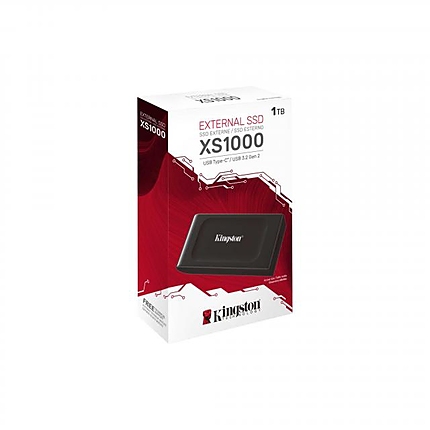 Външен SSD Kingston XS1000, 1TB, USB 3.2 Gen2 Type-C, Черен