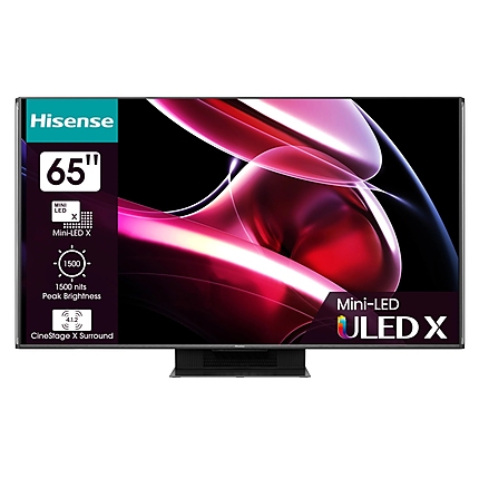 Hisense 65" UXKQ, 4K Ultra HD 3840x2160, ULED X, FALD, Quantum Dot, 144Hz, IPS, HDR 10+, HLG, Dolby Vision IQ, Dolby Atmos, Smart TV, WiFi 6E, WiFi Direct, BT, Anyview Cast, 4xHDMI, 2xUSB, LAN, CI+, DVB-T2/C/S2, Black