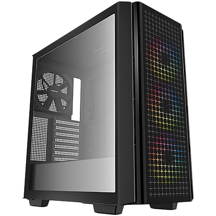 DeepCool CG540, Mid Tower, Mini-ITX/Micro-ATX/ATX/E-ATX, 2xUSB3.0, 1xAudio, 3x120mm Pre-Installed ARGB Fans + 1x140mm Black Fan, Tempered Glass, Mesh Panel, Black