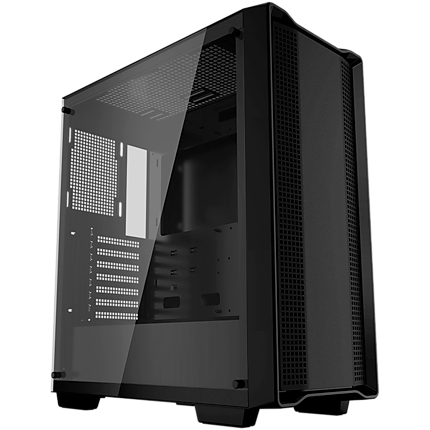 DeepCool CC560 Limited, Mid Tower, Mini-ITX/Micro-ATX/ATX, 1xUSB3.0, 1xUSB2.0, 1xAudio, No Fans, Tempered Glass, Mesh Panel, Black