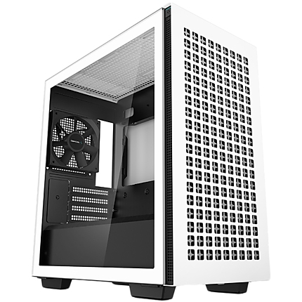 DeepCool CH370 WH, Mid Tower, Mini-ITX/Micro-ATX, 2xUSB3.0, 1xAudio, 1x120mm Pre-Installed Black Fan, Tempered Glass, Mesh Panel, White