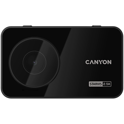 Canyon RoadRunner CDVR-25GPS, 3.0'' IPS (640x360), touch screen, WQHD 2.5K 2560x1440@60fps, NTK96670, 5 MP CMOS Sony Starvis IMX335 image sensor, 5 MP camera, 140° Viewing Angle, Wi-Fi, GPS, Video camera database, USB Type-C, Supercapacitor