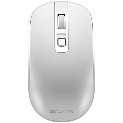 CANYON MW-18, 2.4GHz Wireless Rechargeable Mouse with Pixart sensor, 4keys, Silent switch for right/left keys,Add NTC DPI: 800/1200/1600, Max. usage 50 hours for one time full charged, 300mAh Li-poly battery, Pearl-White, cable length 0.6m, 116.4*63.3*32.