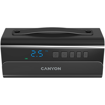 CANYON AP-118, Air Pump, USB Rechargeable Electric Air Pump:Vendor device name:AP-118 ;Battery Capacity:2000mah*4 ; Working Voltage:14.8V ; Max Current:13.5A;Max Pressure:100PSI; Air flow:38L/Min;Charging: 17.5V 1Acharger;Working Temperature: -10 to +45°;