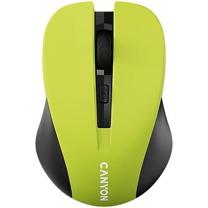 CANYON MW-1, Yellow 2.4GHz wireless optical mouse with 3 buttons, 800/1000/1200 DPI adjustable