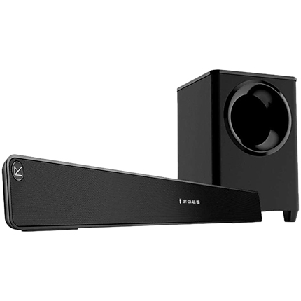 F&D HT-388D 2.1 Wireless Soundbar with Subwoofer, 120W RMS (20Wx2+80W), Full-range speaker: 52x92mm + 8'' Subwoofer, BT 5.0/Optical/AUX/HDMI/USB/LED Display/Remote Control/Wooden/Black