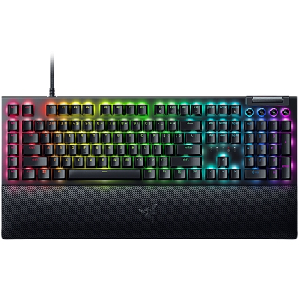 Razer BlackWidow V4 Pro, Gaming Keyboard, Mechanical Gaming Keyboard, US Layout, Green Switch, RGB Chroma, command dial, macro keys, magnetic wrist rest with underglow, USB Passthrough, up to 8K Poling Rate, detachable USB-C cable