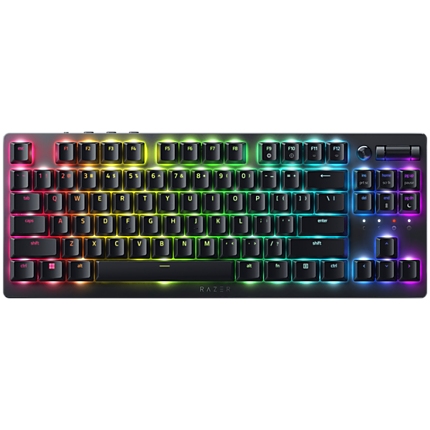 Razer DeathStalker V2 Gaming Keyboard, Red Switch, US Layout, Low-Profile Optical Switches (Linear), Ultra-Slim Casing with Durable Aluminum Top Plate, Laser-Etched Keycaps with Razer HyperGuard Coating, Wired - Detachable braided fiber Type-C cable