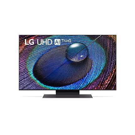 LG 43UR91003LA, 43" 4K UltraHD TV 4K (3840 x 2160), DVB-T2/C/S2, webOS 23 Smart TV, ThinQ AI, a5 AI Processor 4K, WiFi, HDR10 pro, HLG, ALLM/HGiG, 4K Upscaling, AI Sound Pro, Voice Controll, Local Dimming, AirPlay, HDMI eARC, Quick Card, CI, LAN, USB, Bl