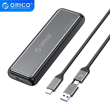 Orico външна кутия за диск Storage - Case - M.2 NVMe/SATA M/B key - USB3.1 Type-C Gen.2 10Gbps - DDNV-C3-G2-BK-BP