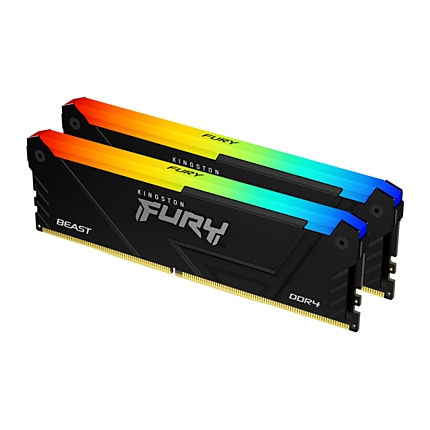 Памет Kingston FURY Beast Black RGB 32GB(2x16GB) DDR4 3600MHz CL18 KF436C18BB2AK2/32