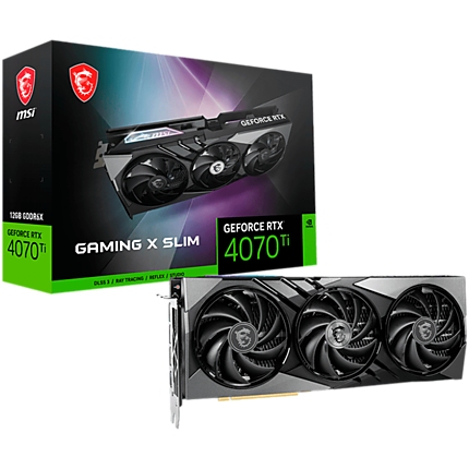 MSI Video Card Nvidia GeForce RTX 4070 Ti GAMING X SLIM 12G (12GB GDDR6X/192bit, PCI Express Gen 4, 3xDP, 1xHDMI, Recommended PSU 700W)