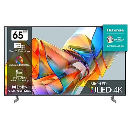 Hisense 65" U6KQ, 4K Ultra HD 3840x2160, ULED, Quantum Dot, 60Hz, IPS, HDR 10+, HLG, Dolby Vision IQ, Dolby Atmos, Smart TV, WiFi 5GHz, WiFi Direct, BT, Anyview Cast, 3xHDMI, 2xUSB, LAN, CI+, DVB-T2/C/S2, Black