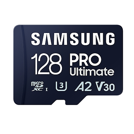 Samsung 128GB micro SD Card PRO Ultimate with Adapter , UHS-I, Read 200MB/s - Write 130MB/s, U3, V30, A2