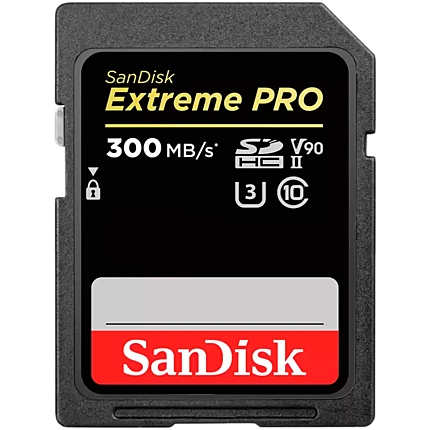 SanDisk Extreme PRO 256GB SDXC Memory Card up to 300MB/s, UHS-II, Class 10, U3, V90, EAN: 619659186678