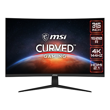 MSI G321CU, 31.5", 144Hz, UHD 3840x2160, Curve 1500R, FreeSync Premium, 300 Nits, VA, 3000:1, 2x HDMI 2.1, 1x DP, 1x Type-C (DP alt.) w PD 15W, PIP and PBP, Night Vision, Anti-Flicker, Less Blue Light, VESA 100, TILT, 9S6-3DC51A-001