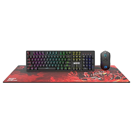 Marvo Геймърски комплект Gaming COMBO CM372 3-in-1 - Mechanical Keyboard, Mouse, Mousepad