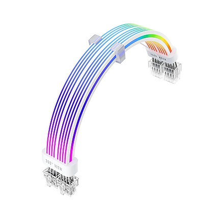 1stPlayer удължителен кабел Extension Modding Cable PCIe 6+2PIN Addressable RGB White - NC2-8P-WH