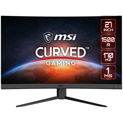 MSI G27CQ4 E2 Curved Gaming Monitor, 27" 170Hz, WQHD (2560 x 1440) 16:9, VA Anti-glare, 1ms, 250nits, 3000:1, 178°/178°, 1500R Curve, Freesync, Adjustable Stand, 1x DP, HDMI, 3Y Warranty