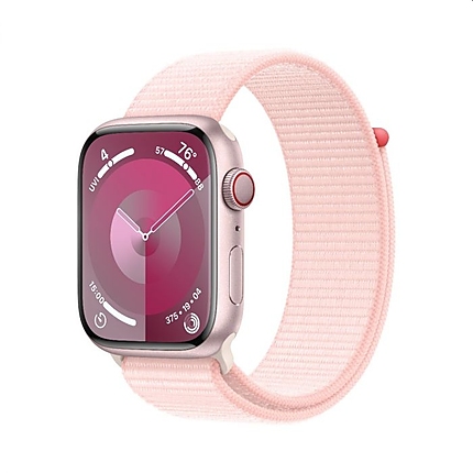 Apple Watch Series 9 GPS + Cellular 45mm Pink Aluminium Case with Light Pink Sport Loop