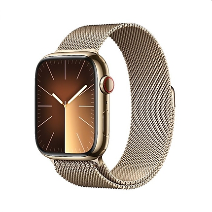 Apple Watch Series 9 GPS + Cellular 45mm Gold Stainless Steel Case with Gold Milanese Loop