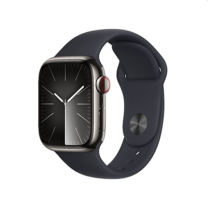 Apple Watch Series 9 GPS + Cellular 45mm Graphite Stainless Steel Case with Midnight Sport Band - M/L