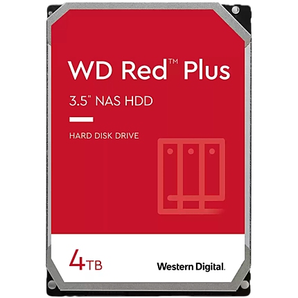 HDD NAS WD Red Plus (3.5'', 4TB, 256MB, 5400 RPM, SATA 6 Gb/s)