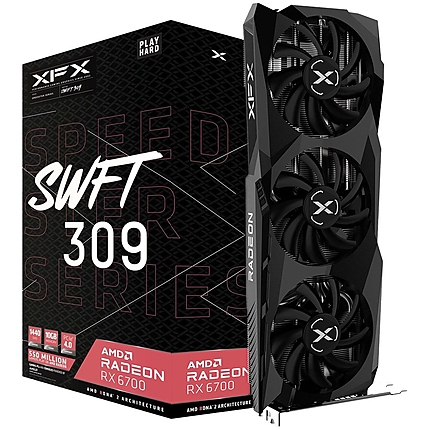 XFX AMD Video Card Radeon RX-6700 Core 10GB GDDR6 160bit, 2450MHz / 16Gbps, 3x DP, 1x HDMI, 3 fans, 2 slots