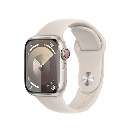 Apple Watch Series 9 GPS + Cellular 41mm Starlight Aluminium Case with Starlight Sport Band - M/L