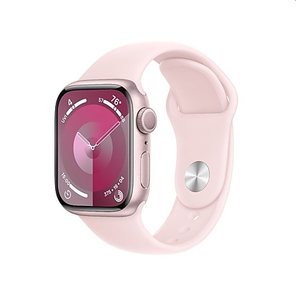 Apple Watch Series 9 GPS 41mm Pink Aluminium Case with Light Pink Sport Band - S/M