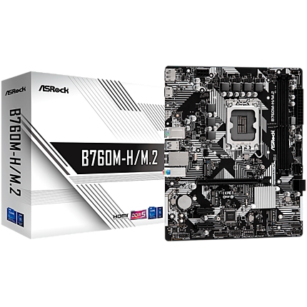 ASROCK MB B760  2 x DDR5 1 x HDMI Port 1 x DisplayPort 4 x SATA3 2 x Ultra M.2 Micro ATX