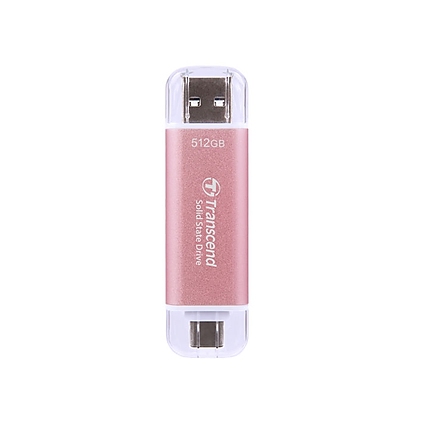 Transcend 512GB, USB External SSD, ESD310P, USB 10Gbps, Type C/ A, Pink